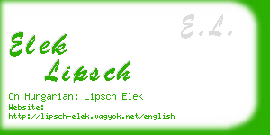 elek lipsch business card